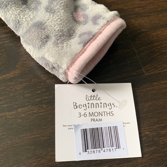NWT Little Beginnings Leopard Gray and Pink Onesie size 3-6months for girls - Picture 2 of 7
